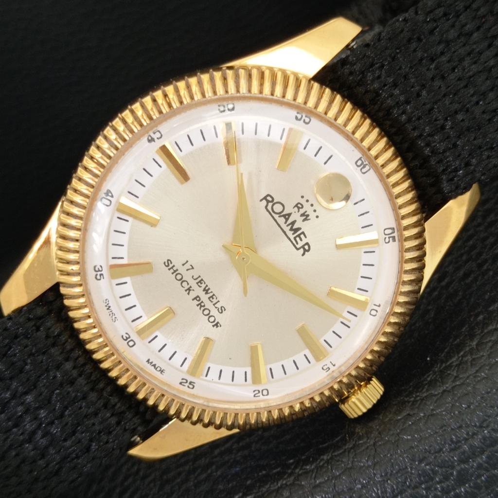 

VINTAGE HAND-WINDING SWISS MENS REFURBISHED SILVER COLOR DIAL WATCH a707386-1
