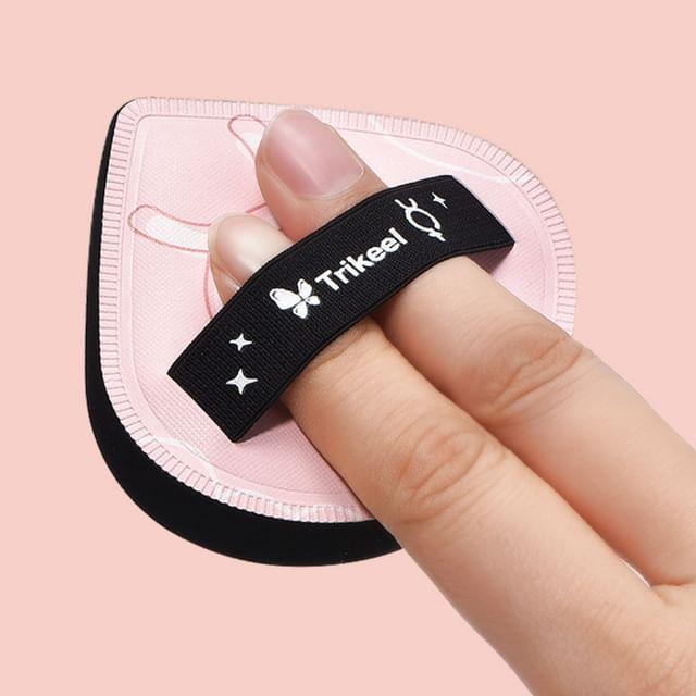Charyeina - Print Droplet Powder Puff Set of 2 Pcs - With Case - Pink & Black