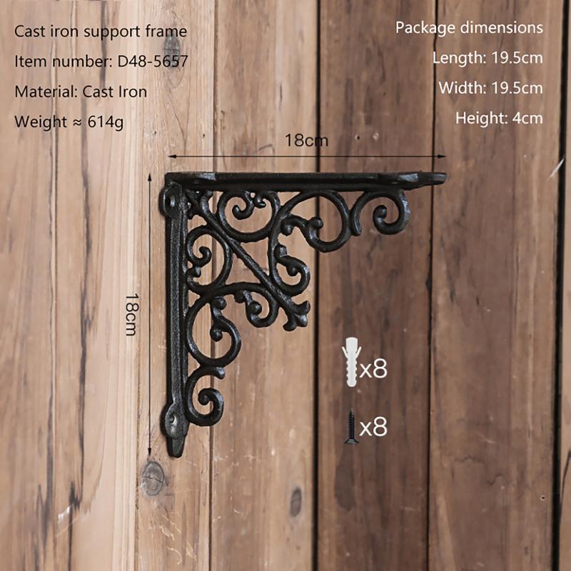 Suport decorativ vintage din fontă pentru raft Suport triunghiular de perete Rezistent la greutate Rezistent la rugină Suport pentru raft flotant Decor casă