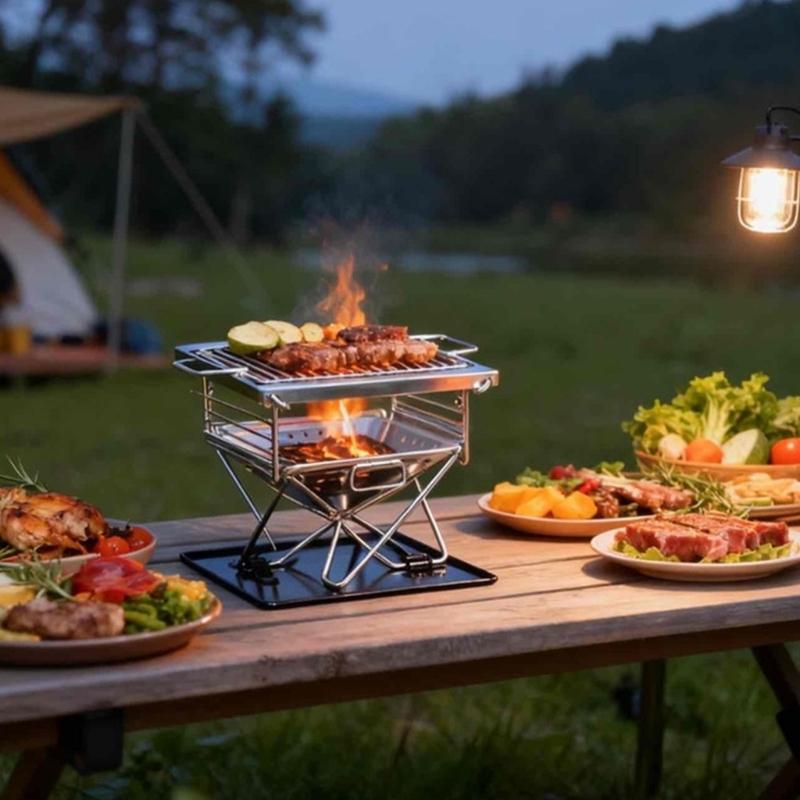 Wind Resistant Outdoor Folding Stove Stable Cooking Performancex When Folded Efficient Combustion Various Setting