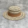 Wide-brimmed Top Hat, Marlain Woven Hollow Flat-top Hat, Women's Spring and Summer Travel, French Elegant Retro Breathable Straw Hat