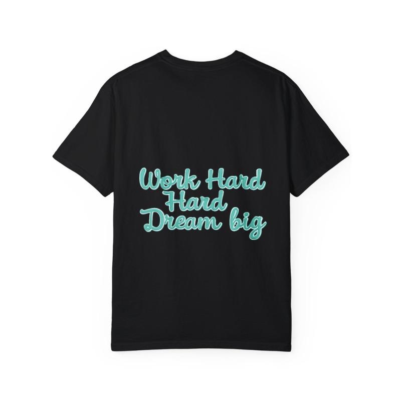 White T Shirt Work Hard Hard Dream Big Print Motivational Quote Casual Wear for Men and Women Streetwear Fashion Top Daily Outfit