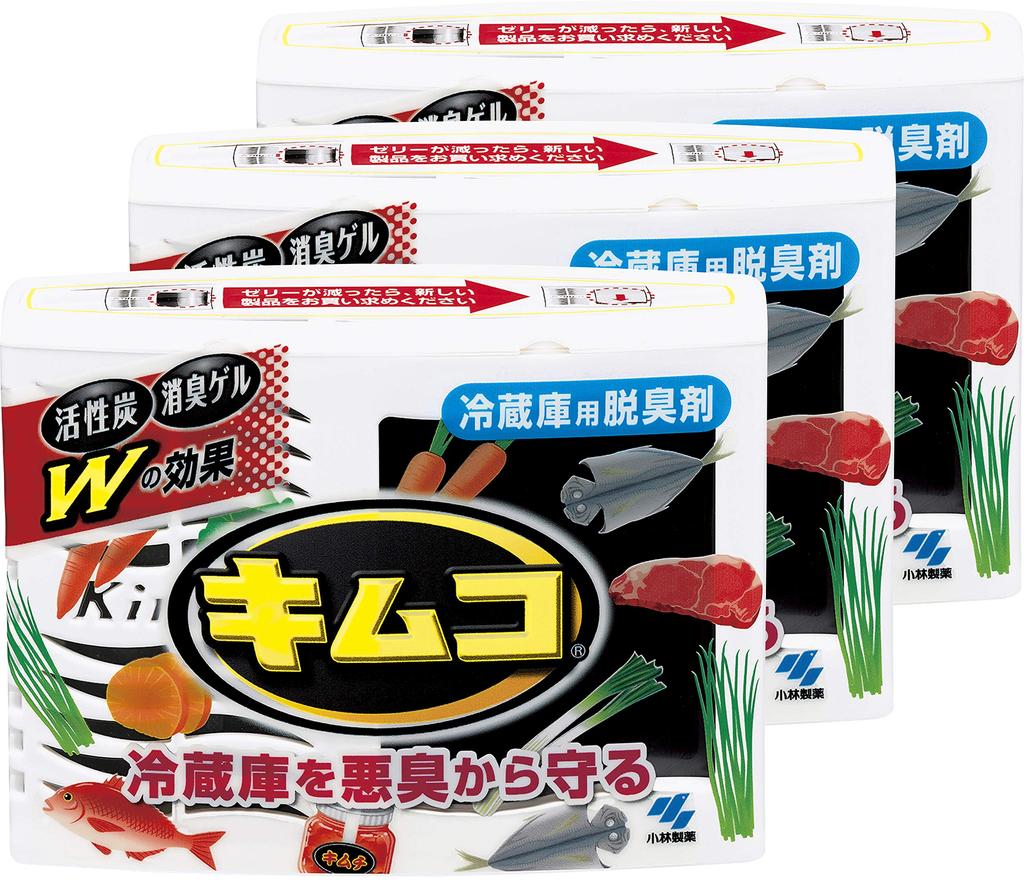 Kimco Refrigerator Deodorizer for Double Effect of Activated Carbon and Deodorizing Refrigerator Kobayashi 6 Months X 3 Pieces [Bulk Purchase]