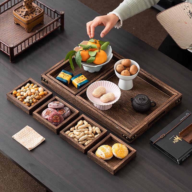 Paulownia Wood Fruit & Pastry Serving Set