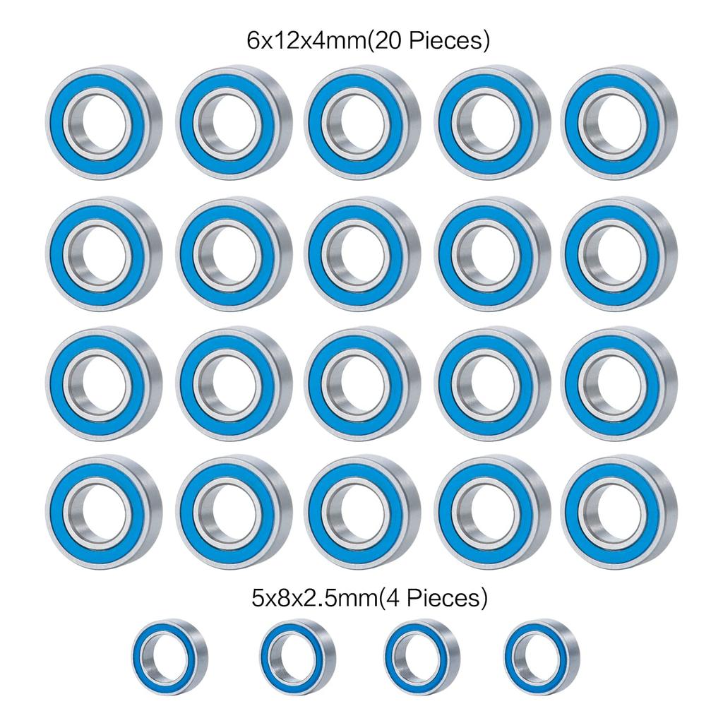 TRZX 24pcs Ball Bearing Kit Upgrade Parts for Tamiya Clad Buster RC Tractor Truck