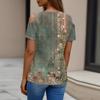 Sexy Cold Sholuder Tops For Women  Summer Hollow Out Eyelet Short Sleeve Blouse Loose V Neck Tshirt Trendy Casual Tunics