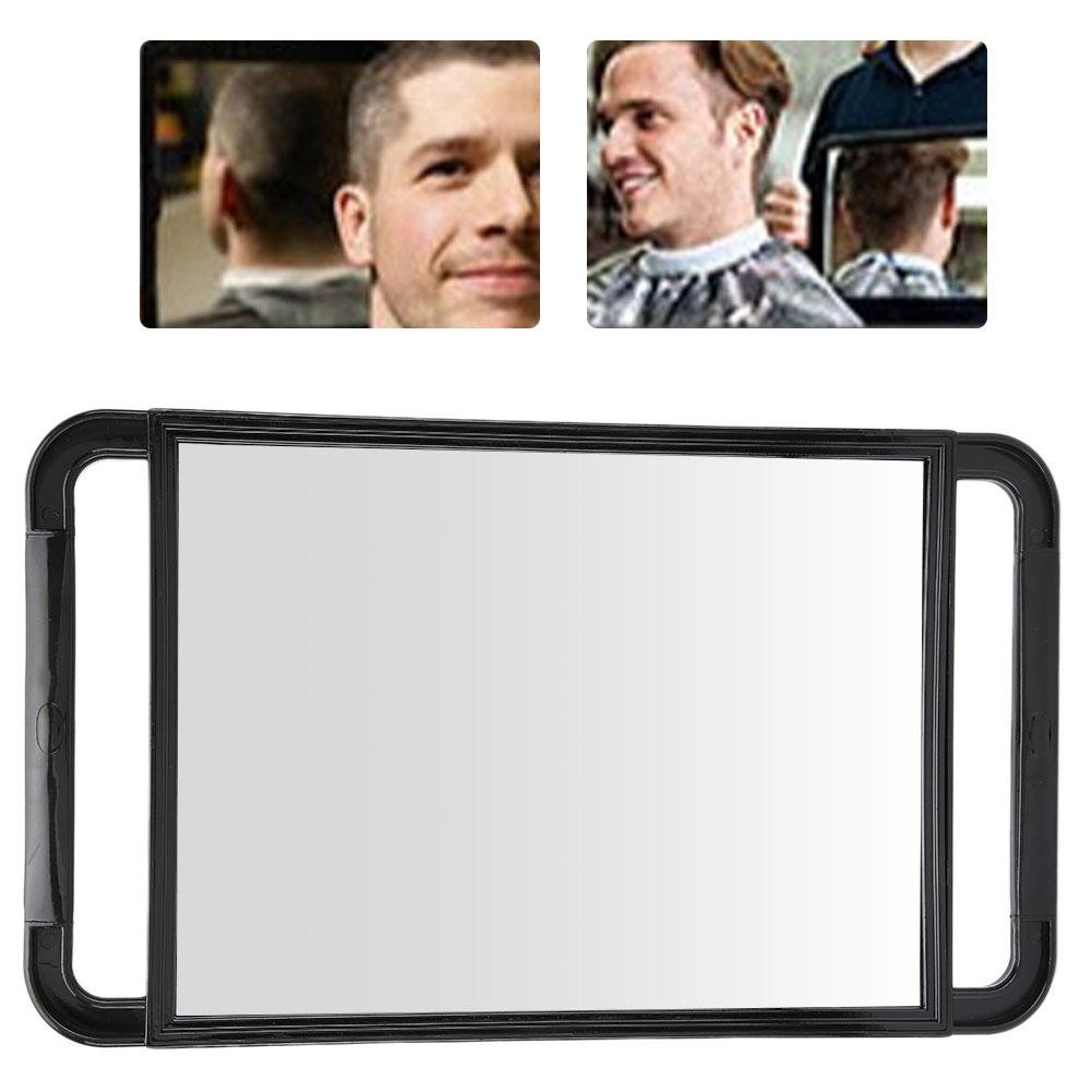 Double Handle Mirror Large Rectangle Makeup Barber Hair Handheld Back Mirror Salon Hairdressing Accessories