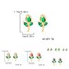 Floral Tulip Stud Earrings For Women Copper Glass Spring Fashion Jewelry