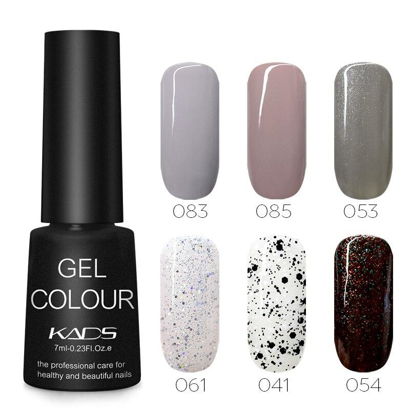 KADS 6pcs/set 7ml Nail Gel Polish UV Gel Polish Soak Off Nail Varnish Kits Semi Permanent LED Nail Gel Lacquer Manicure Nail Art
