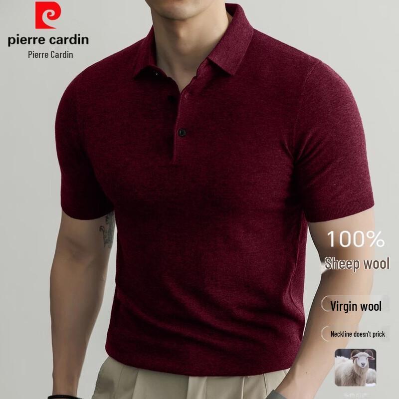 Pierre Cardin Men's 100% Wool Short Sleeve Polo Shirt