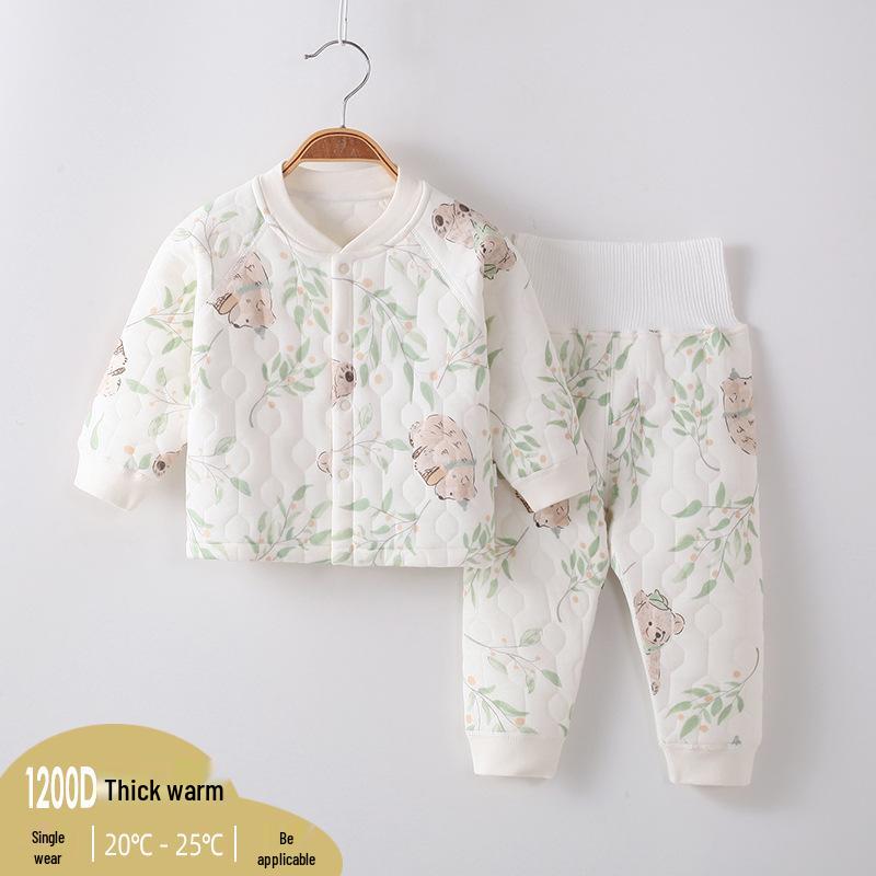 Baby Autumn & Winter Three-Layer Warm Cotton Underwear Set for Boys & Girls