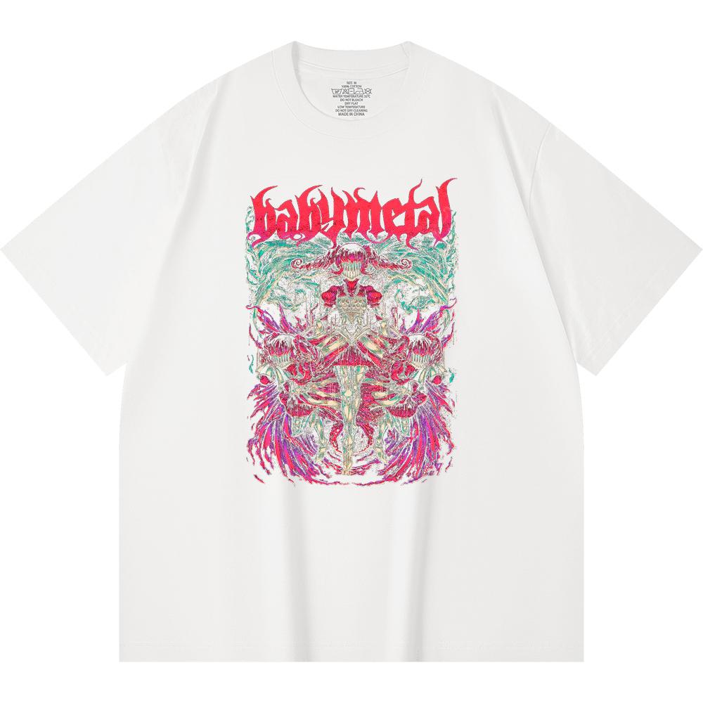 230 Gsm 100% Cotton Heavy Metal T-Shirt Rock Band Popular Music Print Unisex Heavy Cotton T Shirt