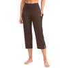 Kvinner Elastisk Høy Midje 3/4 Bukse Casual Aktiv Passform Vide Capri Leggings Bukser Bukser Med Lommer