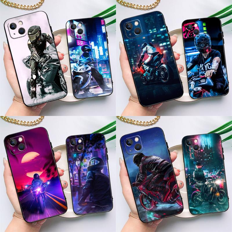 Neon Motorcycle Biker Case For Oppo A5 Pro A6 A15 A16 A76 A96 A17 A57 A98 A58 A78 A18 A38 A54 A74 A94 A40 A60 A80