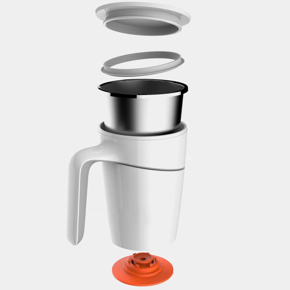 Fiu 470ml Elegantní Ne-pádová Izolační Přísavná Voda Čaj Káva Šálek Hrnku Bílý Inovace Magie