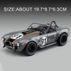 1:22 Cobra Alloy Car Diecast Miniature Toys Model Doors Opened Sound Light Pull Back Front Wheel Steering Vehices Gifts for Boys