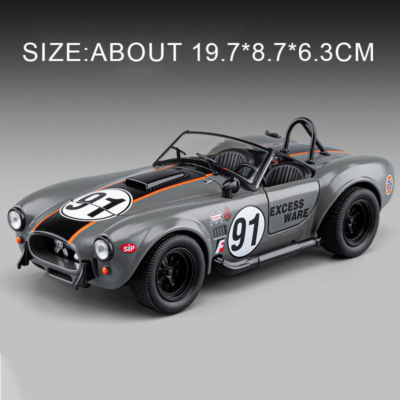 1:22 Cobra Alloy Car Diecast Miniature Toys Model Doors Opened Sound Light Pull Back Front Wheel Steering Vehices Gifts for Boys