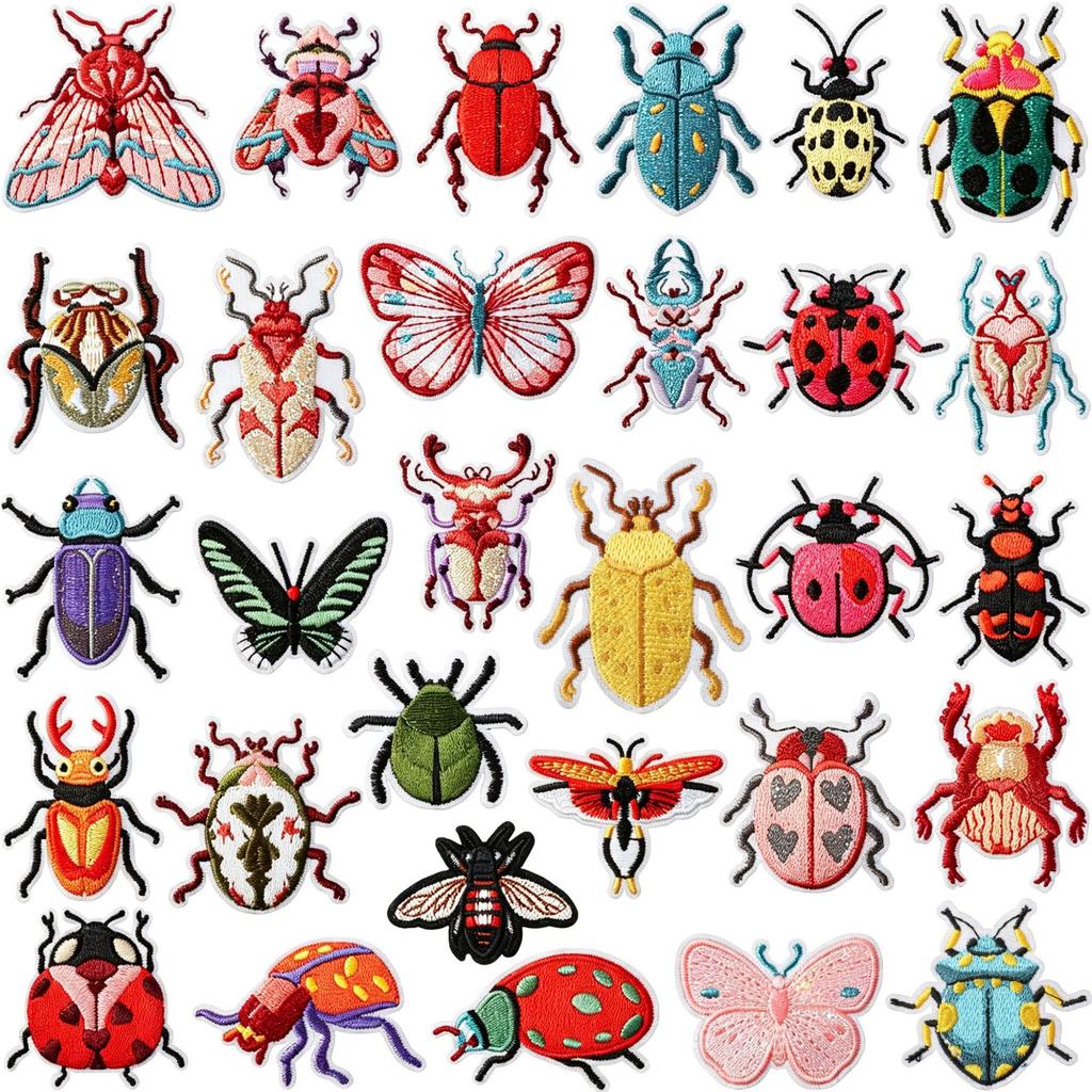 Insect Embroidery Cloth Sticker Ironing Beetle Cartoon Embroidery Chapter Beetle Patch Sticker Embroidery Label Clothing Schoolbag Decoration