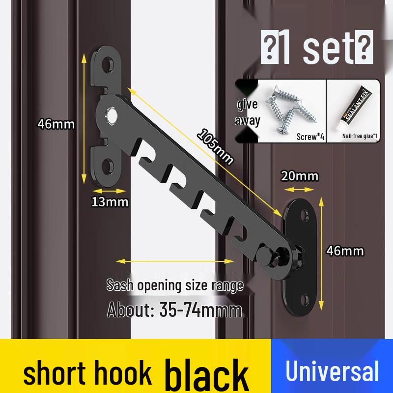 Bloqueo de seguridad para niños para ventanas y puertas - Gancho de soporte resistente al viento