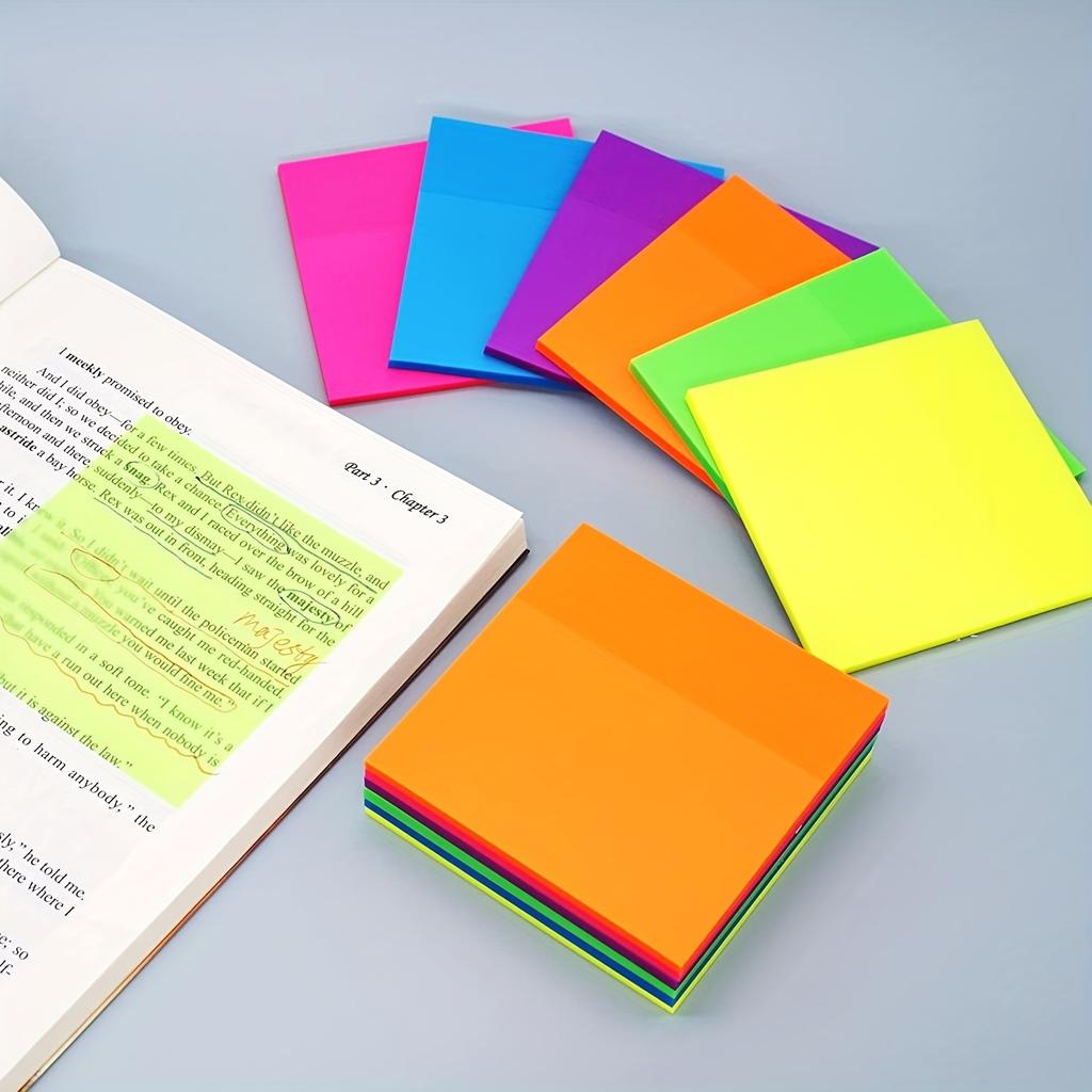 6 Pads Transparent Sticky Note,300 Pcs 3x3in,Suitable For Annotation Books,Page Markers,Index,Aesthetic School Study Supplies