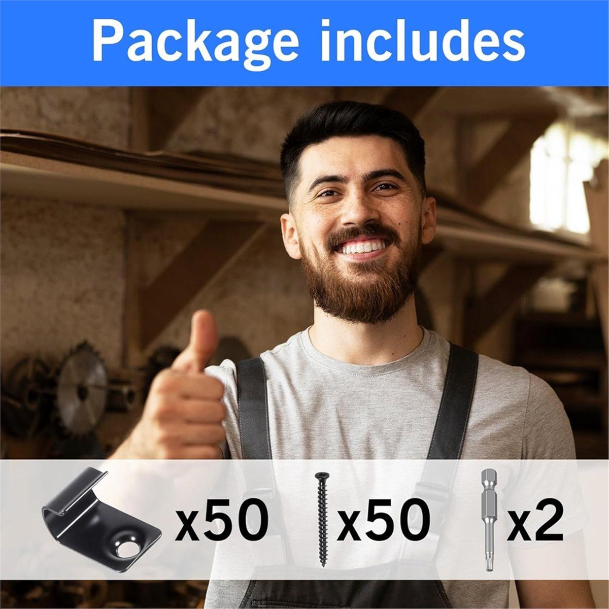 50Pc Deck Clips, Universal Decking Clips with Torx Srews,Torx Bit,Stainless Steel Clips Hidden Fasteners China Mainland