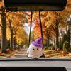 Handmade Aesthetic Car Decor Cute Crochet Ghost Ornaments, Mini Knitted Doll, Hanging Accessory Decorative Rearview Mirror for Auto Interior
