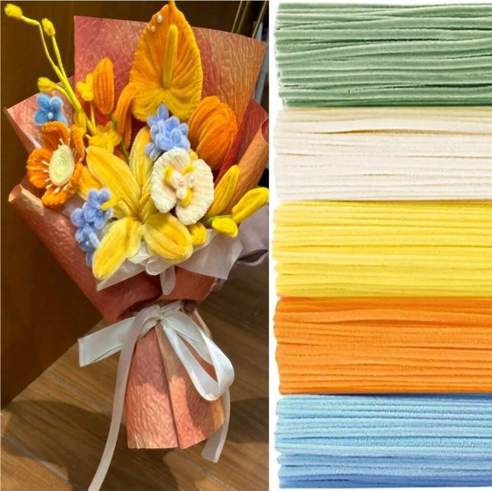 

500/600 штук очищувачів для труб, стебла з шенилю, 12 дюймів, витратні матеріали для рукоділля, оптом для DIY-проєктів з мистецтва та рукоділля, креативний подарунок