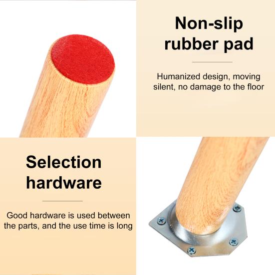 Household Small Apartment Dining Table, Simple Round Kitchen Table, Nordic Style Food Table, with Smooth Surface, 4 Wood Legs