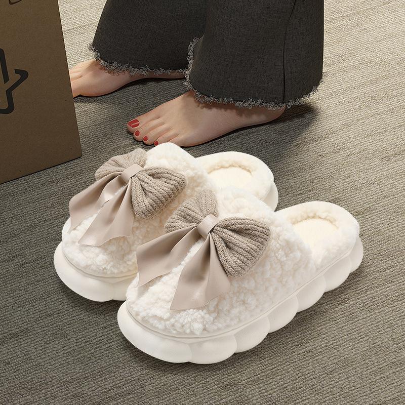 Cotton slippers women plush thick bottom super soft autumn and winter new indoor home non-slip slippers winter