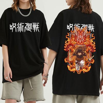 Anime Jujutsu Kaisen T-shirt Funny Fushiguro Megumi Graphic T-shirts Unisex Unisex Fashion Short Sleeves Oversized T Shirt Streetwear