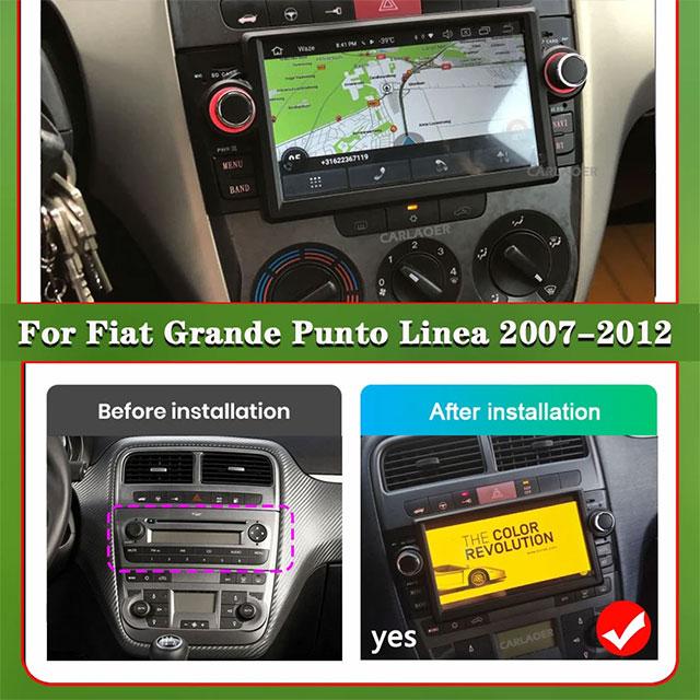 Для Fiat Grande Punto Linea 2007 2008 2009 2010 2011 2012 Android 14 Автомобильный радиоприемник Мультимедийный плеер GPS-навигация Стерео WiFi BT