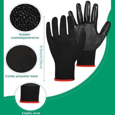 Safety Work Gloves with Grip PU Coating 13Gauge Seamless Knit Safety Gloves with Polyurethane Dipped for Men Mechanic Warehouse