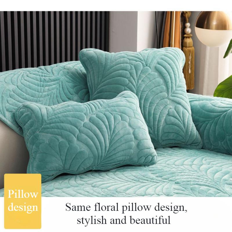 Simple Winter Short Plush Sofa Cushion Home Living Room Decoration Anti Slip Thick Backrest Towel Soft Comfortable Multi-color Printed Sofa Cover