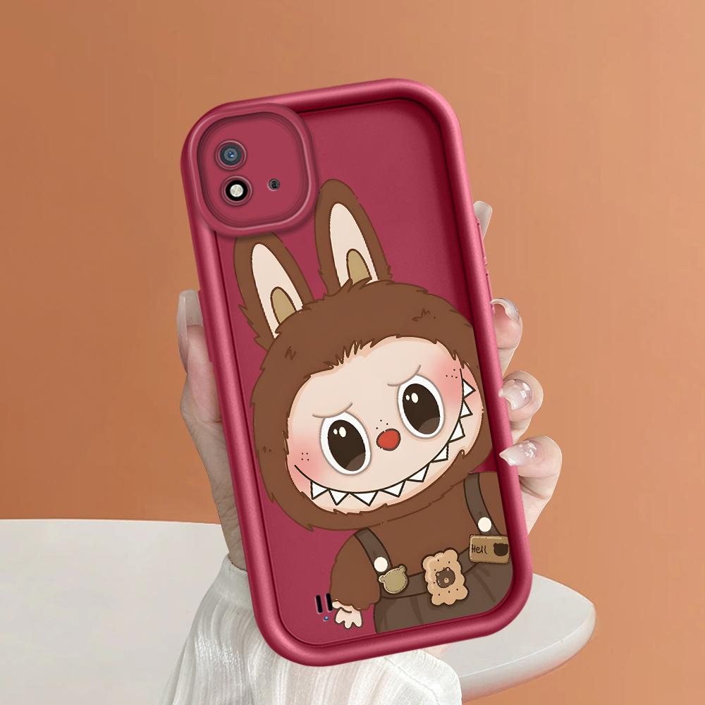 Coque de téléphone en Silicone souple, motif d'impression d'échelle carrée, couverture complète d'appareil photo, Protection antichoc, étui en caoutchouc pour OPPO Realme