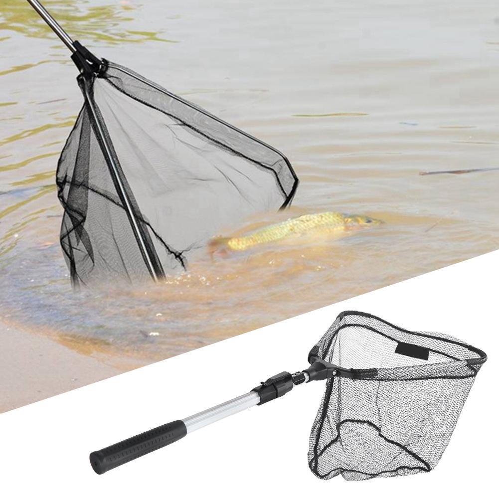 Integrated Waterproof Aluminum Alloy Telescopic Triangular Folding Portable Nanometer Fishing Net Tool Accessory95cm
