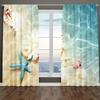 Colorful shell and starfish pattern printed curtains   bedroom and living room decoration   home decoration   room decoration