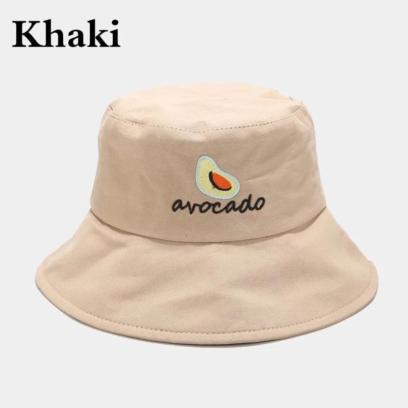 Avocado Bestickter Fischerhut Outdoor Freizeit Sonnenhut Sommer Fischerhut für Männer und Frauen(56-58cm)