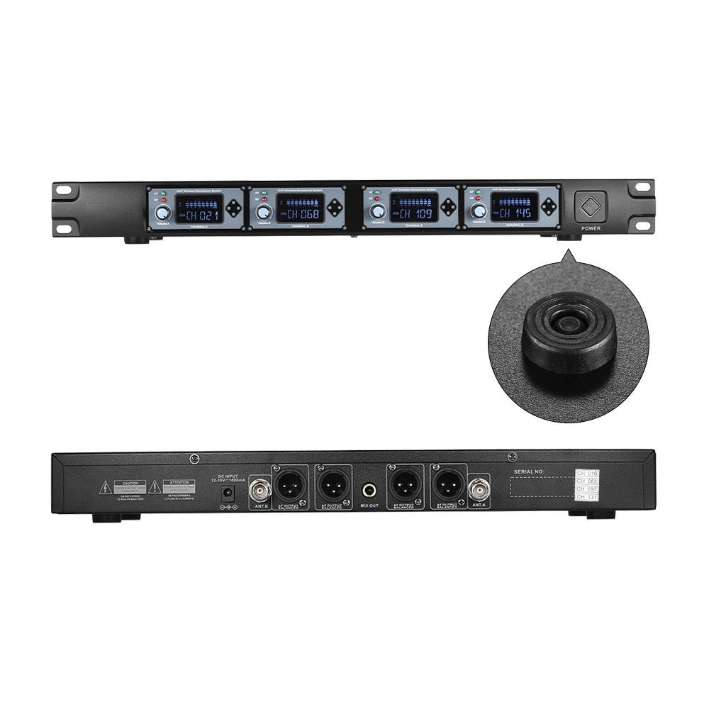 4D Profesjonalny 4-kanałowy bezprzewodowy system mikrofonów ręcznych UHF 4 mikrofony 1 bezprzewodowy odbiornik