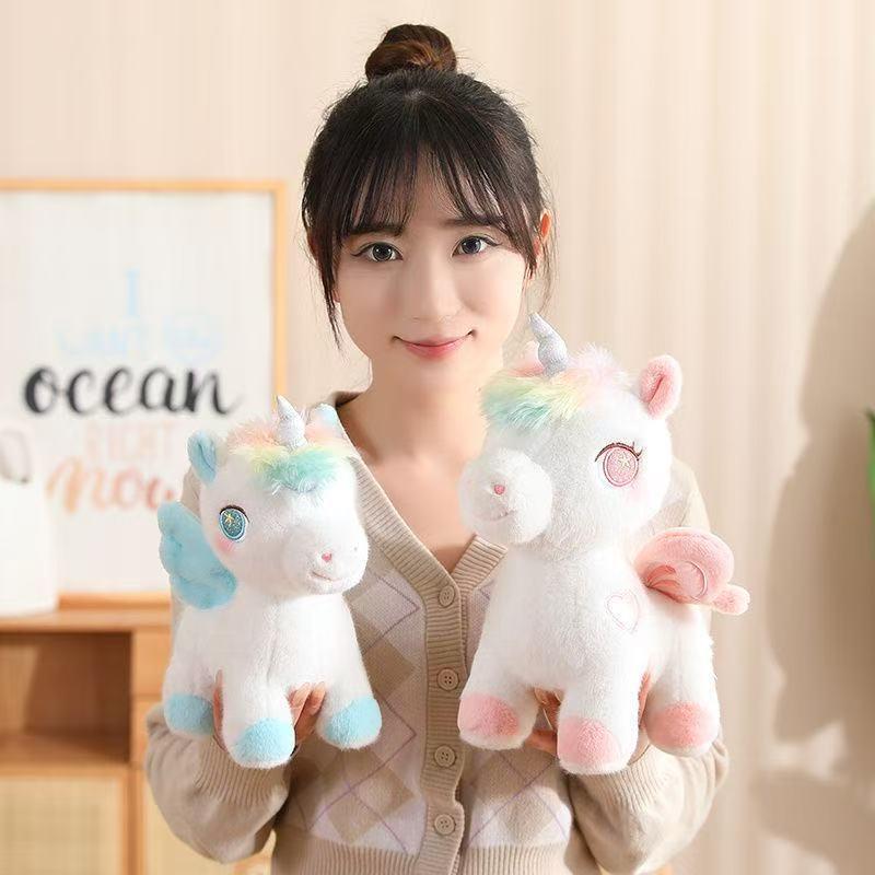 Colorful Pegasus Unicorn Plush Doll: Angel Wing Pillow Gift for Girls