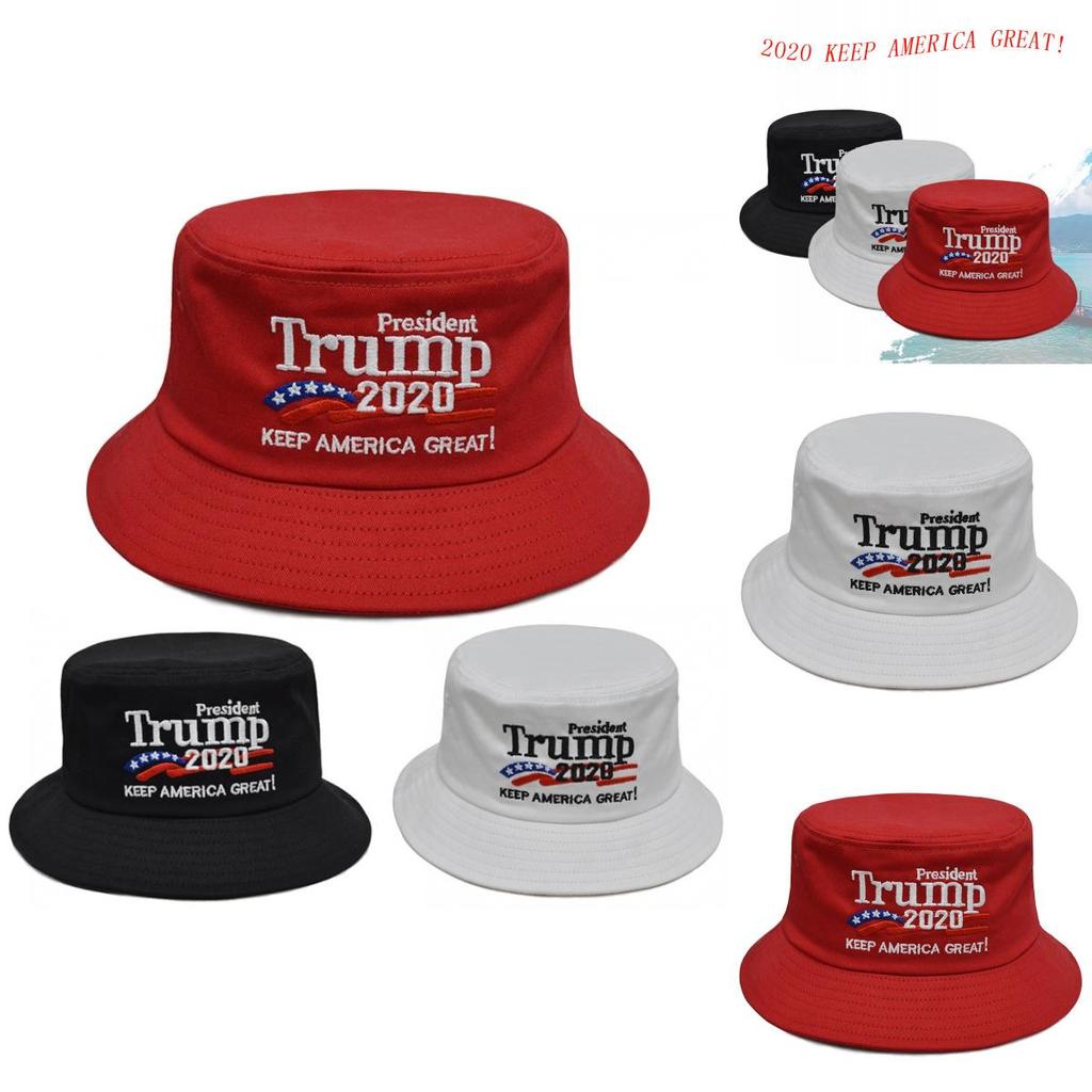 Donald President Trump 2020 Keep America Great Cap Embroidered Bucket Hat Unisex