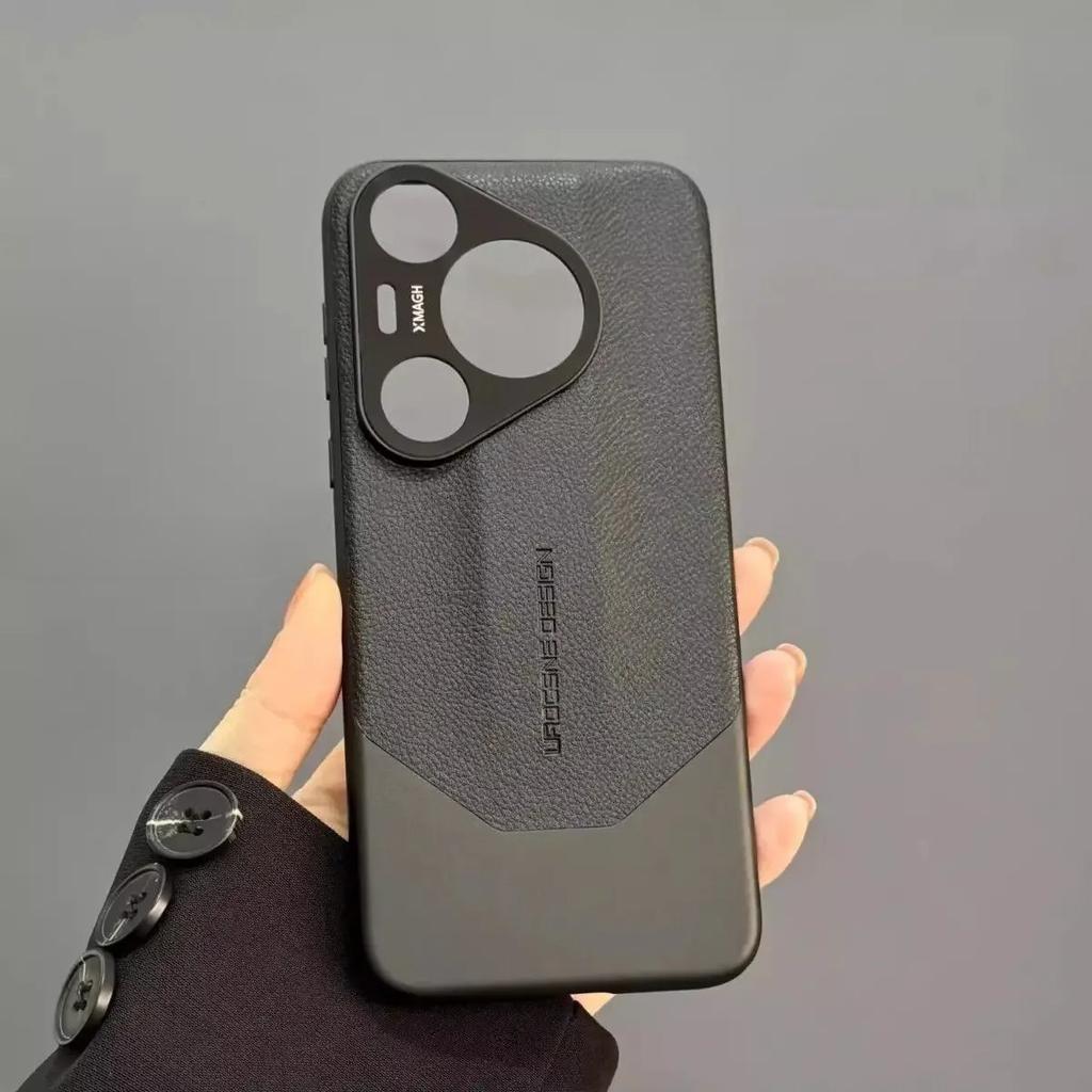 PU Leather Phone Case For Huawei Pura 80 70 Ultra 70Pro + Matte Splicing Plating Hard Shockproof Cover For Huawei Nova 14 13 12 Ultra