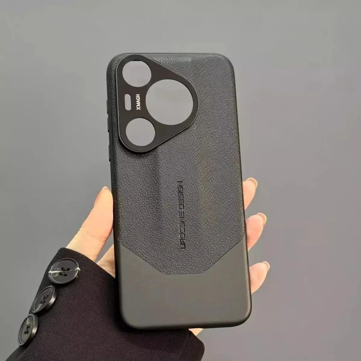

Чехол для телефона из ПУ кожи для Huawei Pura 80 70 Ultra 70Pro + Матовый Сплайсинг Гальваническое Покрытие Жесткий Противоударный Чехол для Huawei Nova 14 13 12 Ultra Pura 80 Ultra чёрный