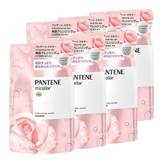 Micellar Non-Silicone Shampoo Pure & Rose Water Refill 350mL Set of 6