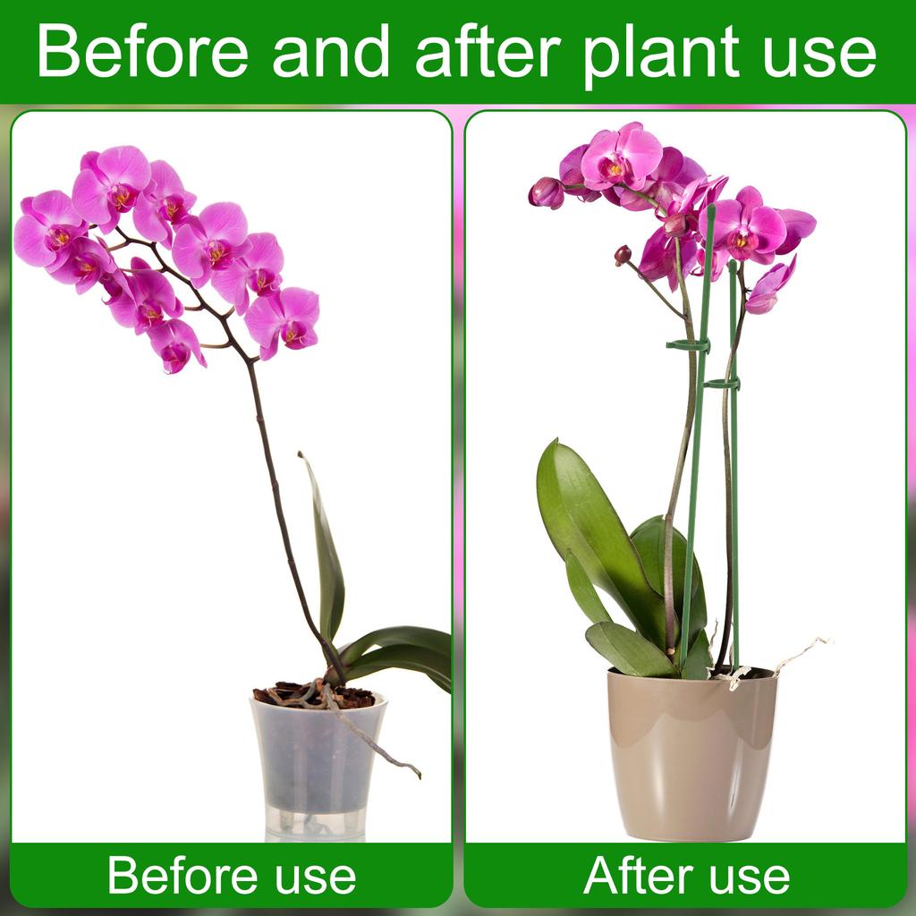 20Pcs 45cm Plant Stakes Green Bamboo Reusable Plant Support Stake for Potted Plants and Indoor Plants Gardening Tools