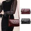 Lady Evening Party Clutch Rose Flower Embossed Sling Bags Elegant Mother Shoulder Purse Flap Crossbody Bag