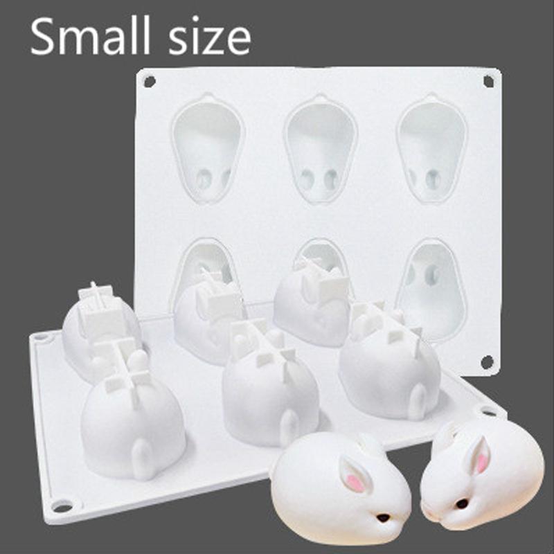 6 Even Bunny Mousse Cake Silicone Mold Ice Cream Jelly Silicone Baking Abrasive