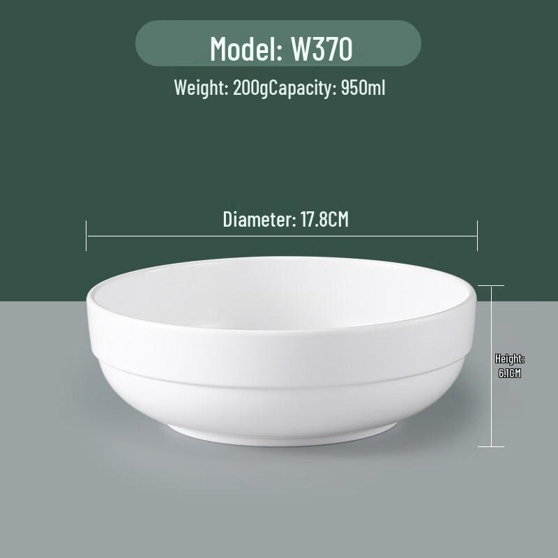 

White Melamine Commercial Serving Bowl (20-Pack)