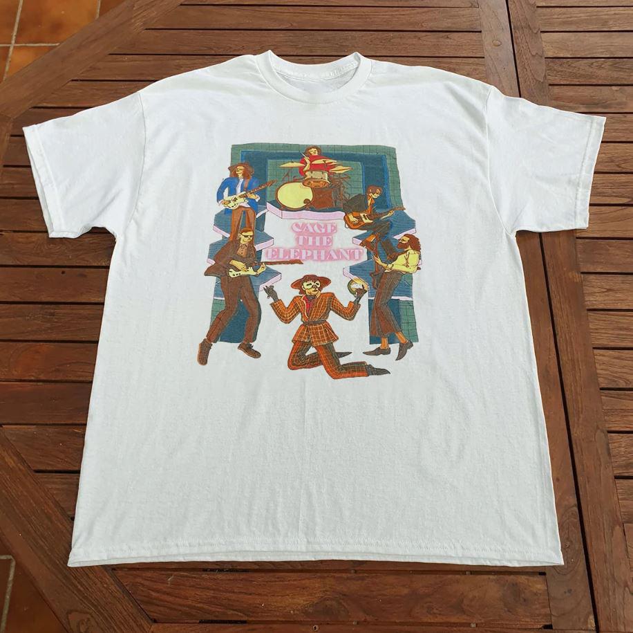 Cage The Elephant Rare Crew Tour Unisex 100% Cotton T-Shirt XL