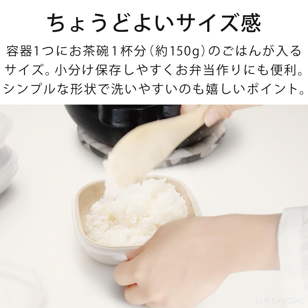 Recopo for Fluffy Thawing of Frozen Rice Holds 150g of Rice per Serving Frozen Rice Storage Container with Strainer Made in Japan Microwave Safe