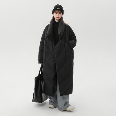 Herren Winter Übergroße Hongkong-Stil Mittellange Baumwoll-Steppjacke